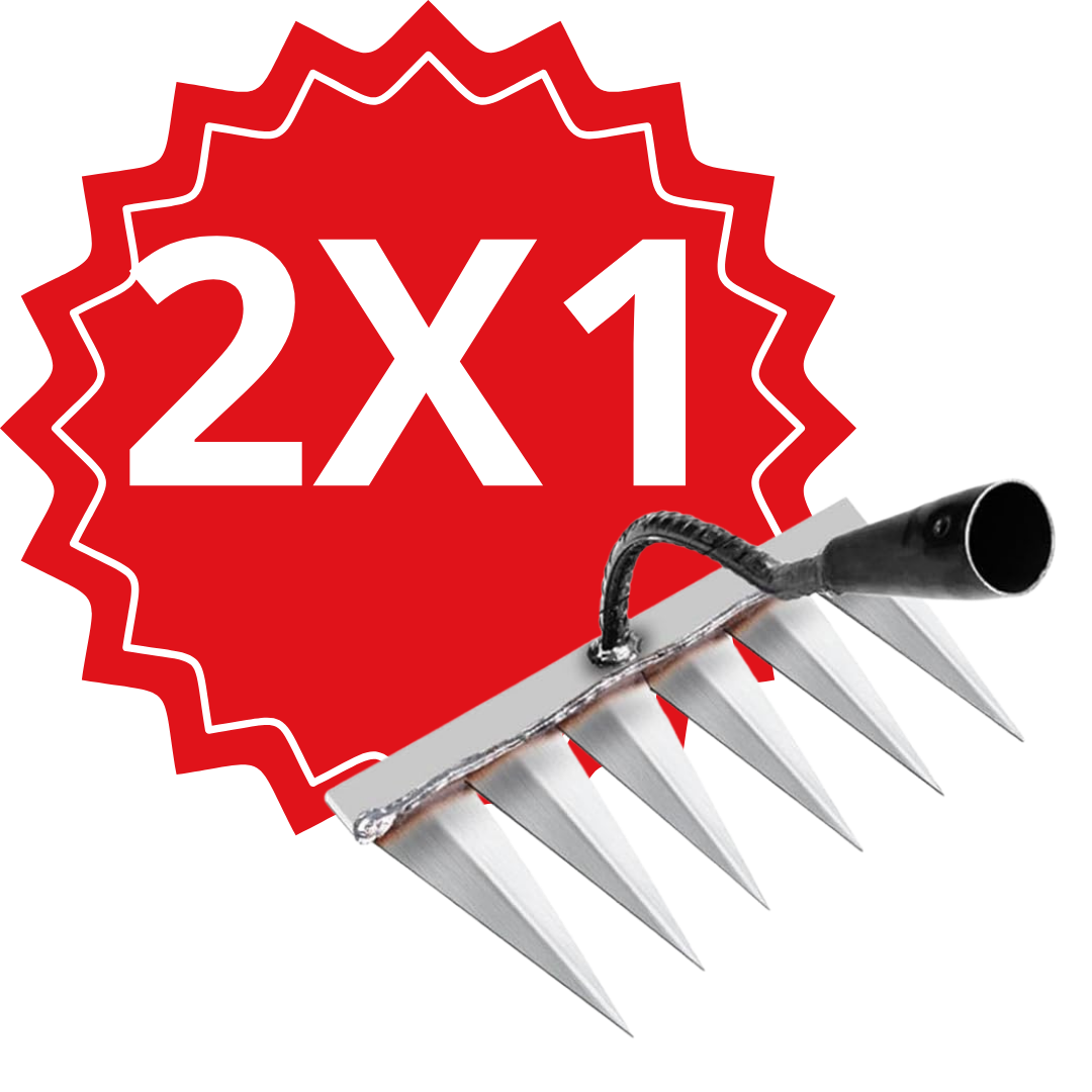 rastrillo de hierro 2x1.